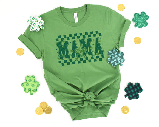 Mama Checkered Adult Shirt- St. Patrick 188