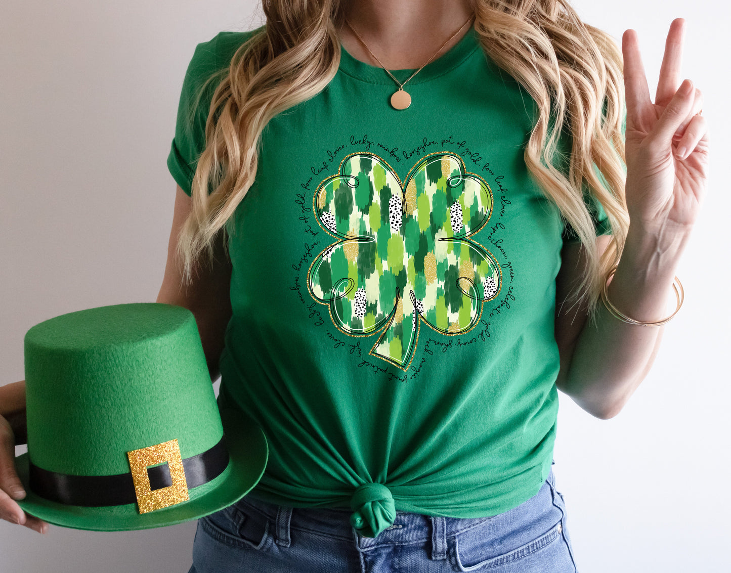 Scratch Four Leaf Clover Adult Shirt- St. Patricks 193