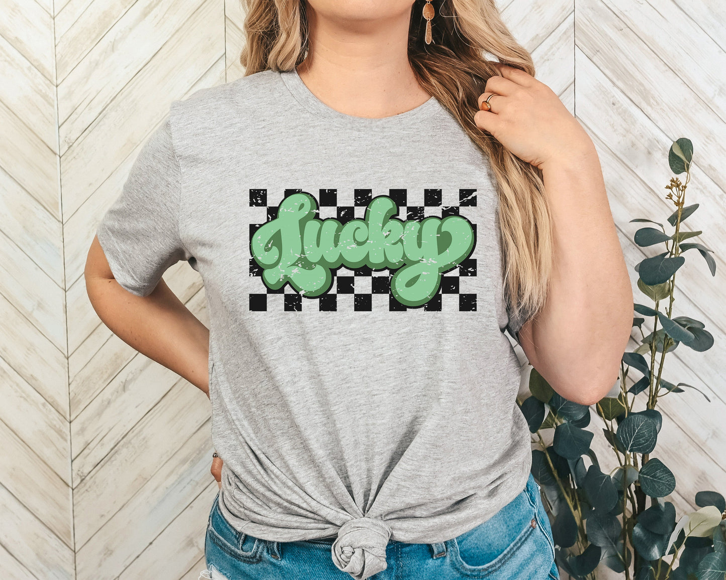 Lucky Checkered Adult Shirt-St. Patricks 186