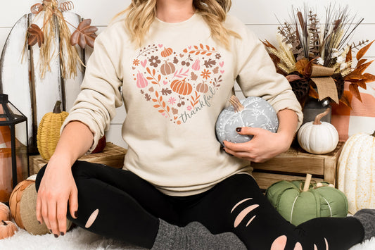 Thankful Heart Adult Sweatshirt- Thanksgiving 114