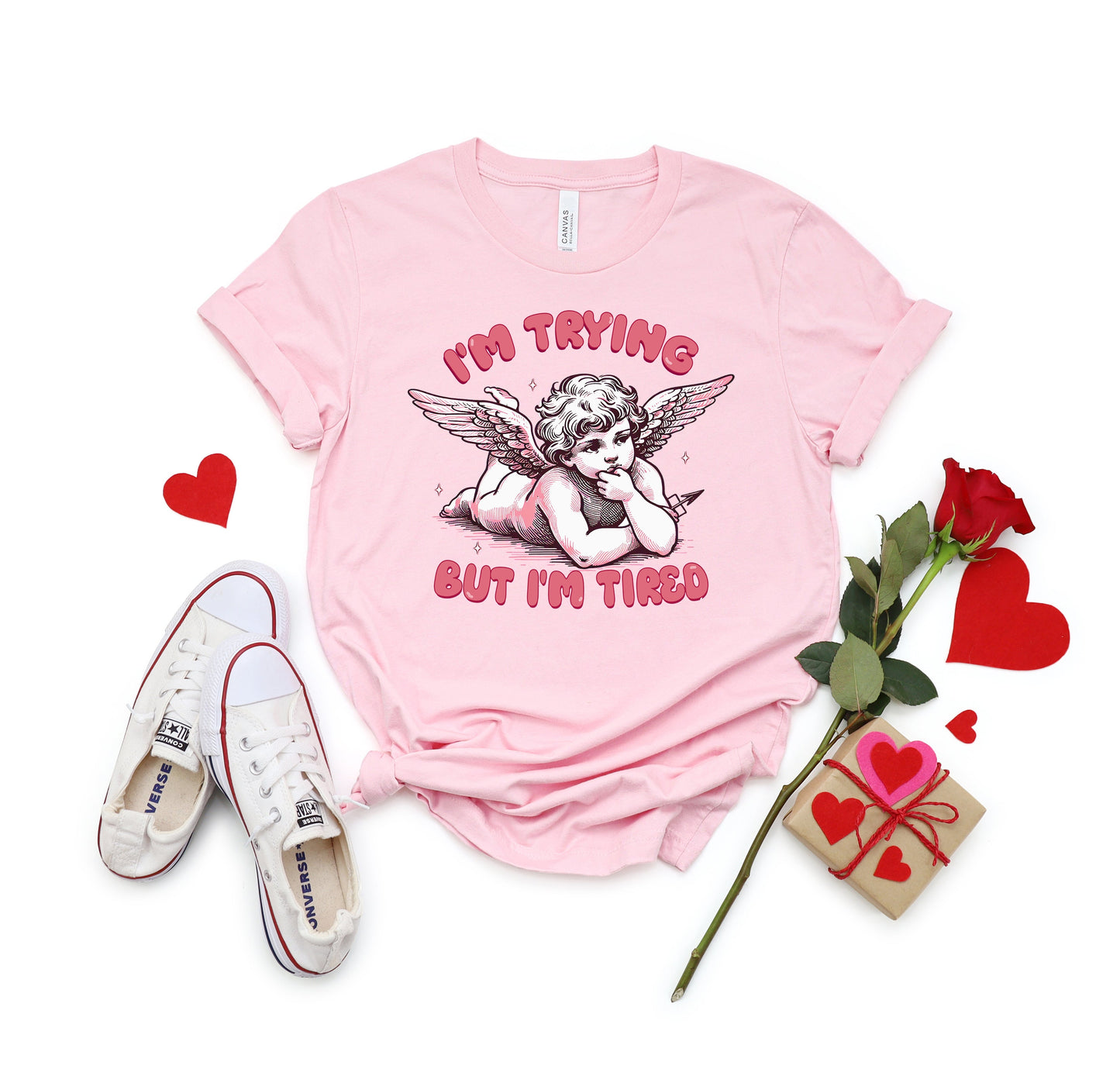 Cupid I'm Trying Adult Shirt- Valentine 560