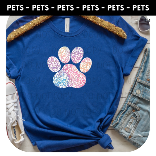 Ombre Paw Adult Shirt- Animals 60