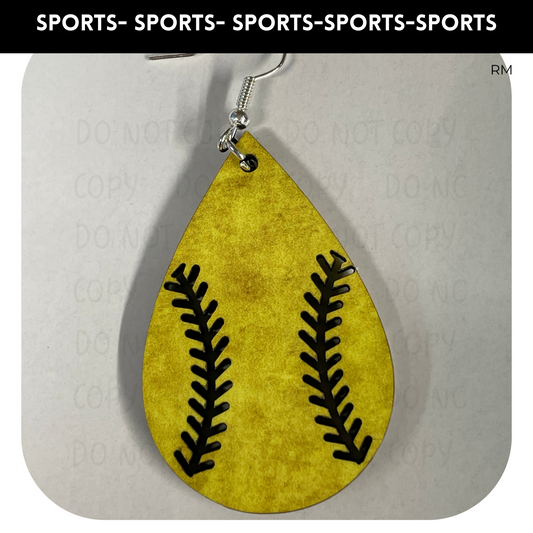 Dirty Baseball or Softball Earrings