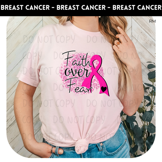 Faith Over Fear Adult Shirt- Breast Cancer Awareness 11