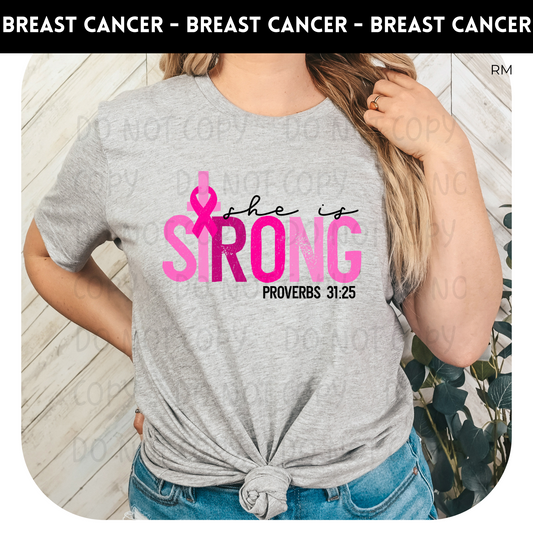 She Is Strong Adult Shirt-Breast Cancer Awareness 77