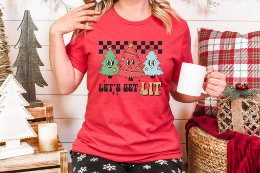 Let's Get Lit Adult Shirt- Christmas 1465