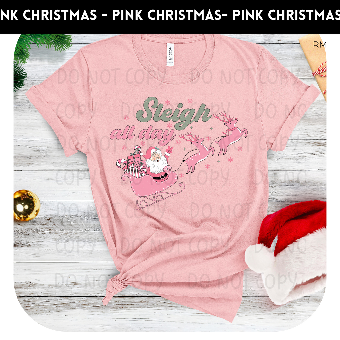 Sleigh All Day Adult Shirt-Christmas 1468