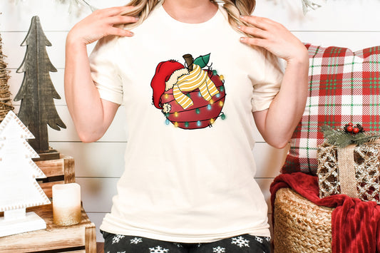 Christmas Teacher Apple Adult Shirt- Christmas-1522