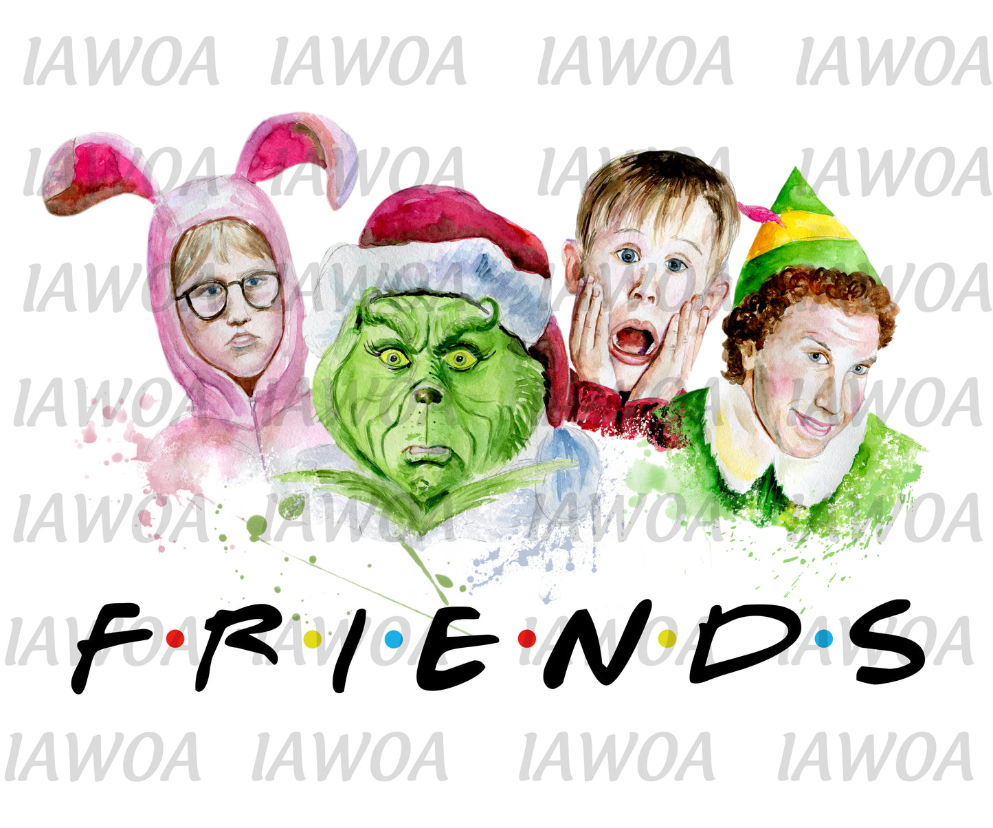 Christmas 401 - FRIENDS - Christmas Movie Friends - Sublimation Transfer Set/Ready To Press Sublimation Transfer