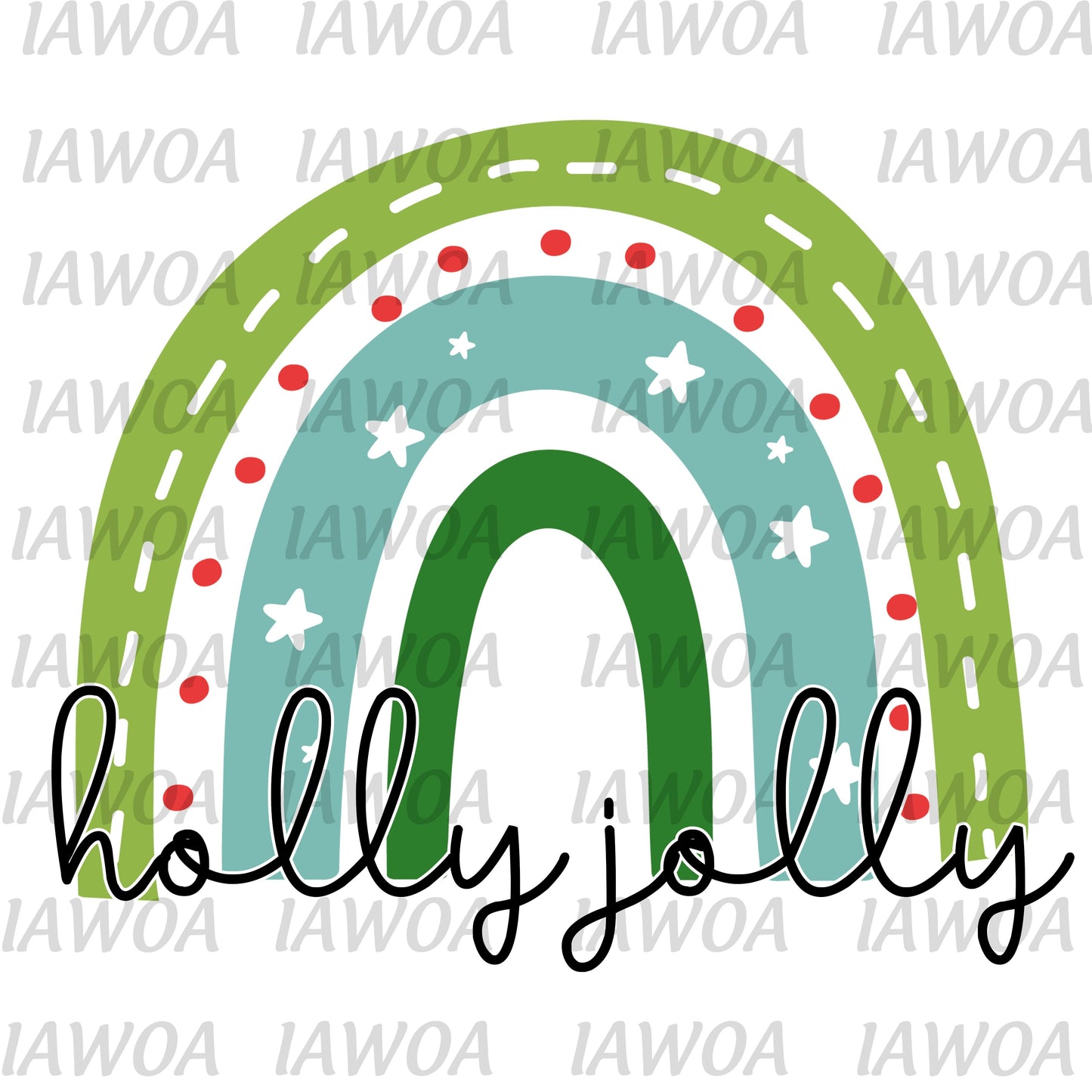 Christmas 404 - Holly Jolly Rainbow - Have a Holly Jolly Christmas - Sublimation Transfer Set/Ready To Press Sublimation Transfer