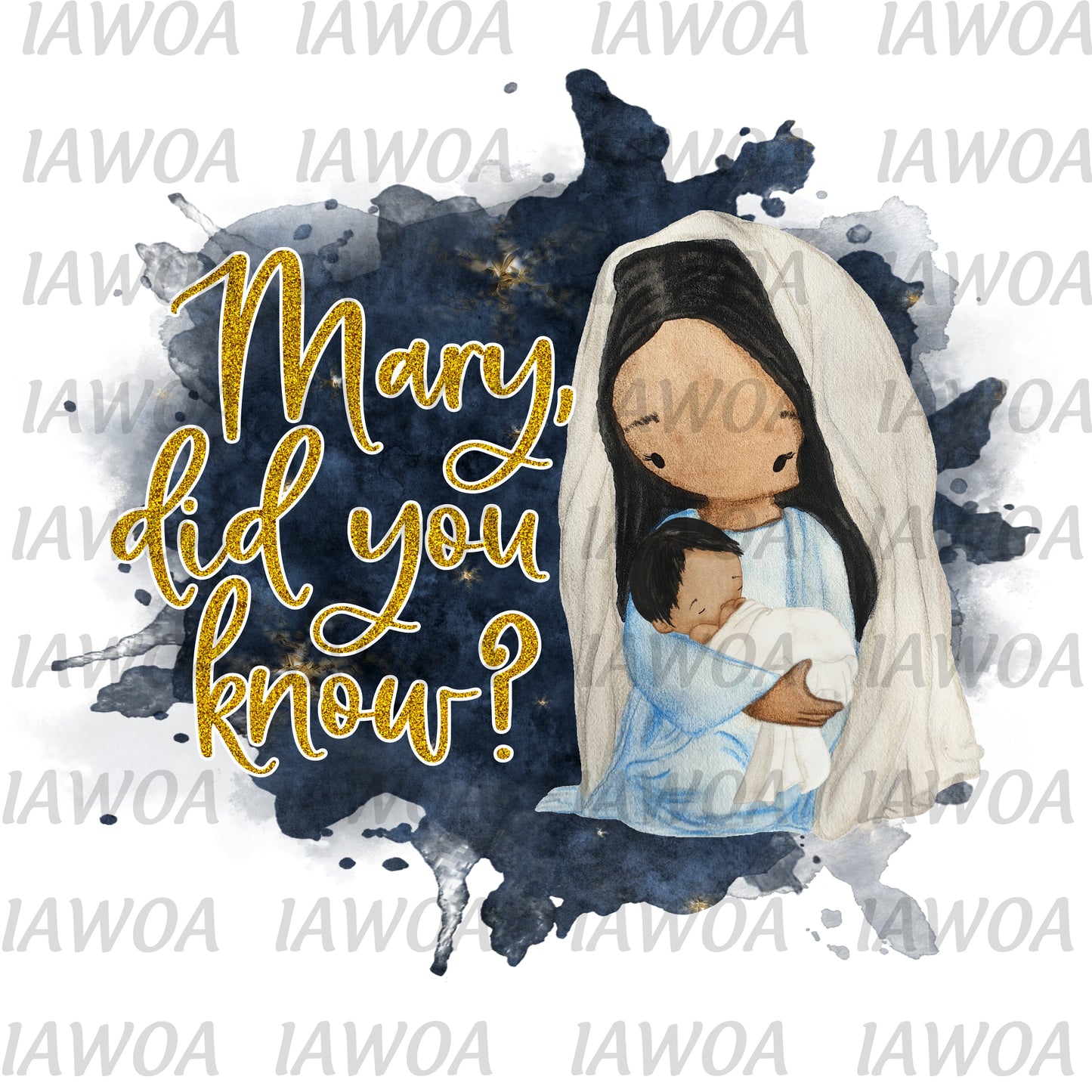 Christmas 410 - Mary Did you Know Baby Jesus Manger - Sublimation Transfer Set/Ready To Press Sublimation Transfer