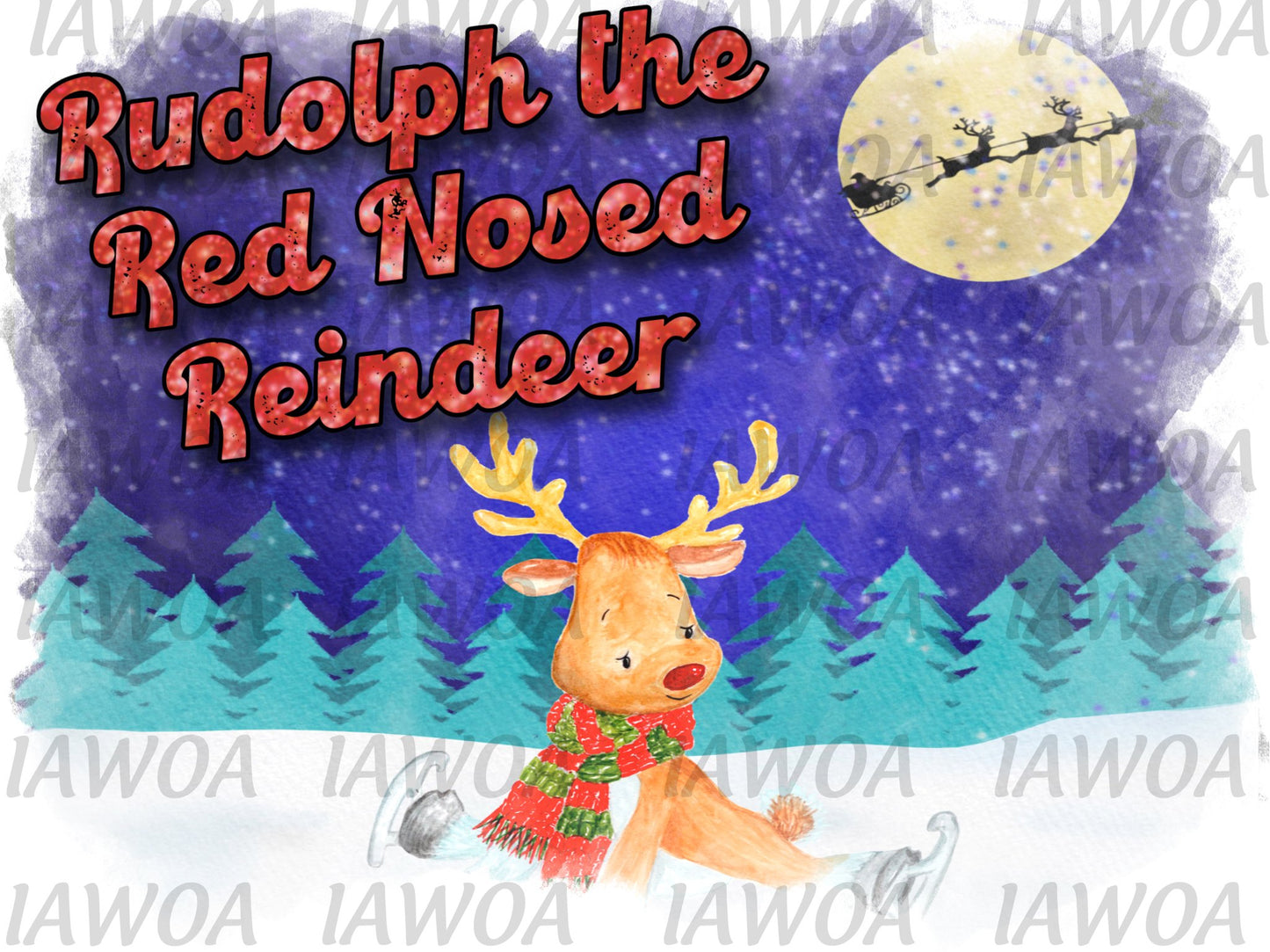 Christmas 433 - Rudolph The Red Nosed Reindeer Kids Shirt Design- Sublimation Transfer Set/Ready To Press Sublimation Transfer