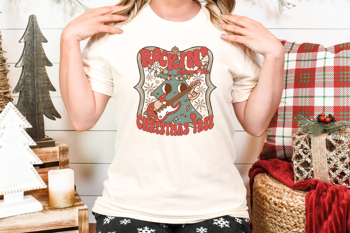 Rockin Around The Christmas Tree Adult Shirt- Christmas 1518