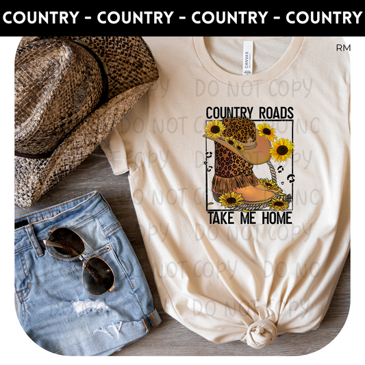 Country Roads Take Me Home Adult Shirt-Country 123