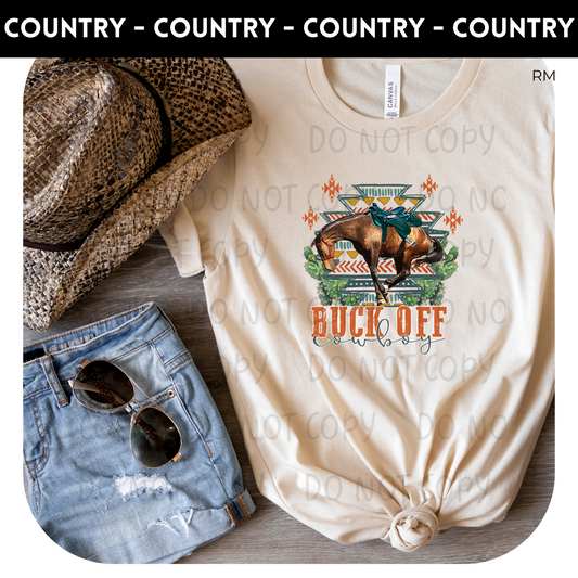 Buck Off Cowboy Adult Shirt-Country 128