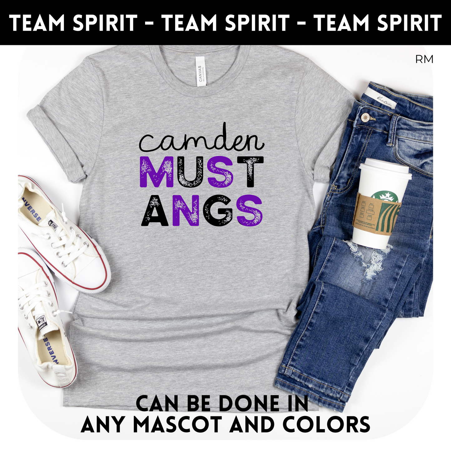 Distressed Team Name Adult Shirt