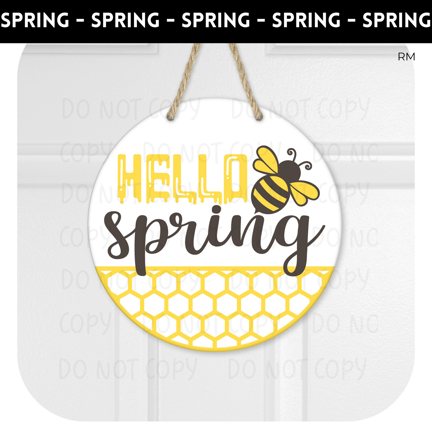 Hello Spring Bee Door Hanger- Door Hanger 86