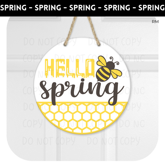 Hello Spring Bee TRANSFERS ONLY- Door Hanger 86