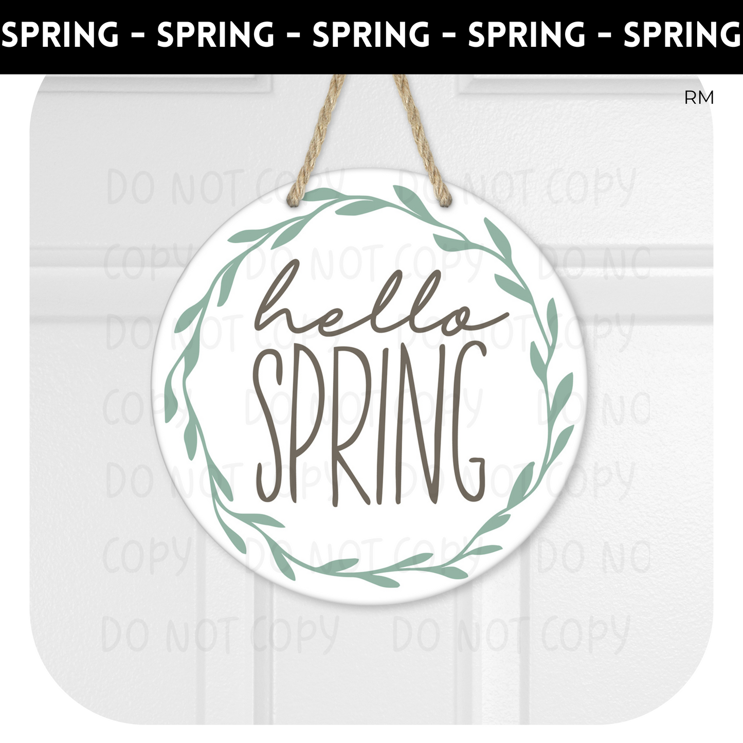 Hello Spring Floral TRANSFERS ONLY- Door Hanger 94