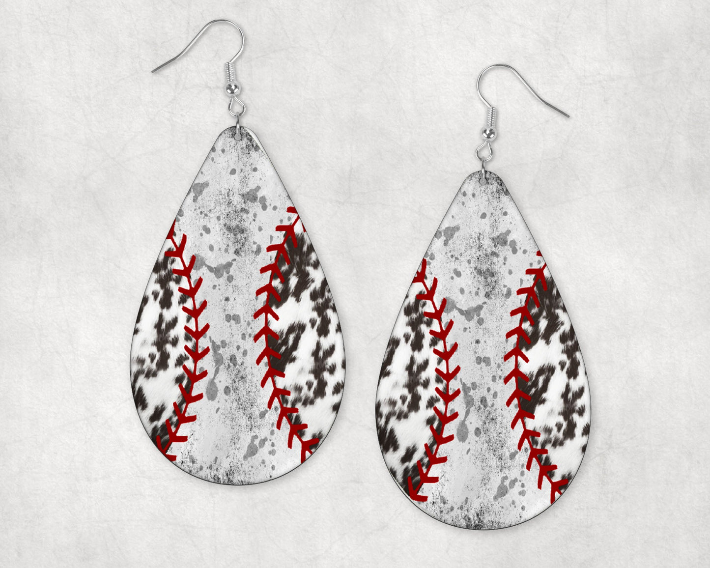 Cowhide Baseball Earrings