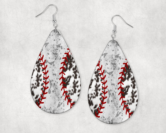 Cowhide Baseball Earrings BLANKS AND TRANSFERS- Earrings 394