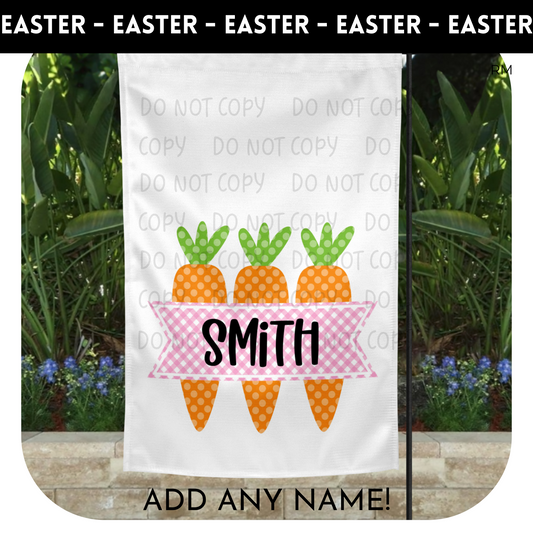 Personalized Carrot Easter Garden Flag- Easter 104