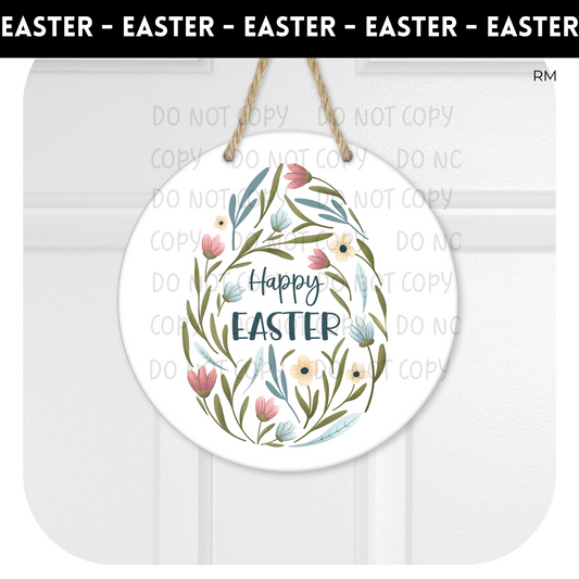 Happy Easter Egg Floral Door Hanger- Easter 213