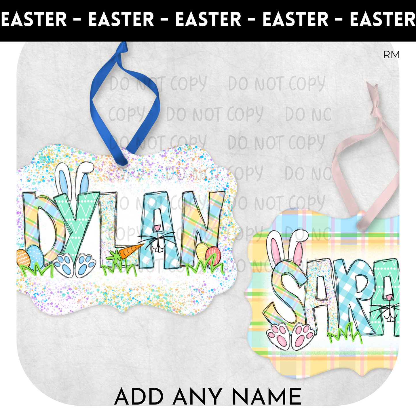 Easter Alpha Basket Tags TRANSFERS ONLY