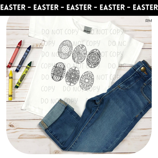 Easter Egg Coloring Shirt TRANSFERS ONLY - Easter Coloring Shirt 9
