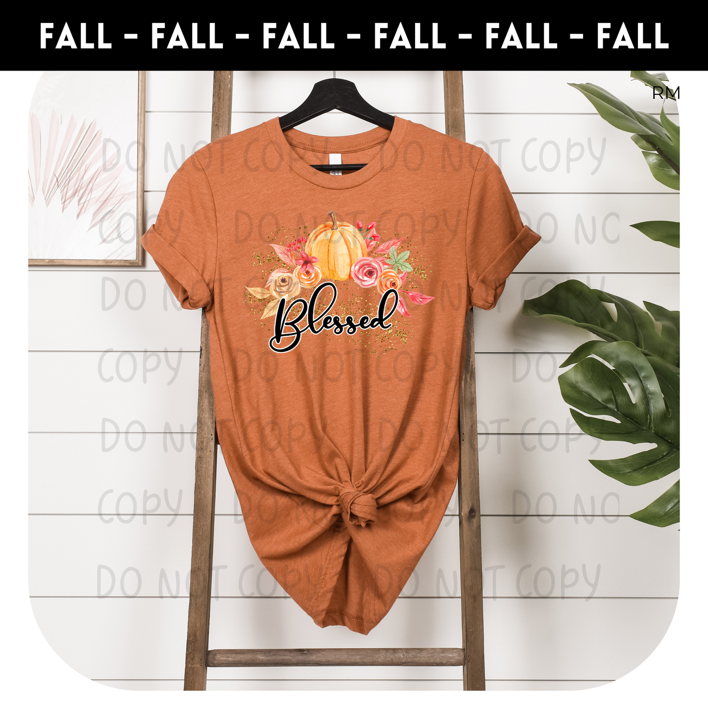 Watercolor Blessed Pumpkin Adult Shirt-Fall 2