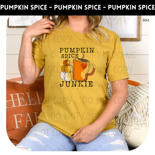Pumpkin Spice Junkie Adult Shirt-Fall 428