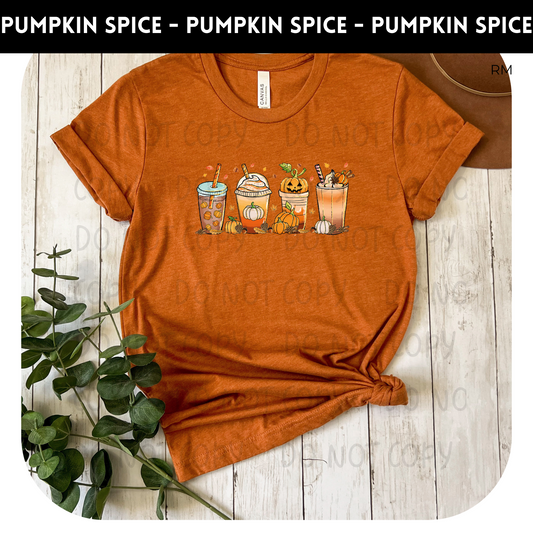 Pumpkin Spice Coffee Drinks Adult Shirt-Fall 448