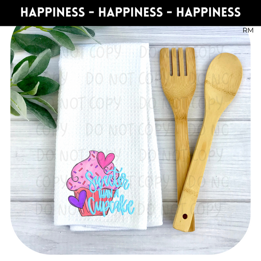 Sweeter Than Cupcake Waffle Weave Towel TRANSFER AND BLANK TOWELS ONLY- Food 59