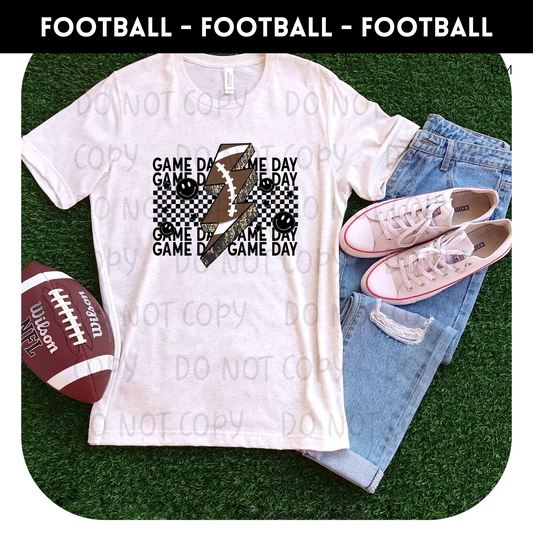 Lightning Bolt Game Day Adult Shirt- Football 96