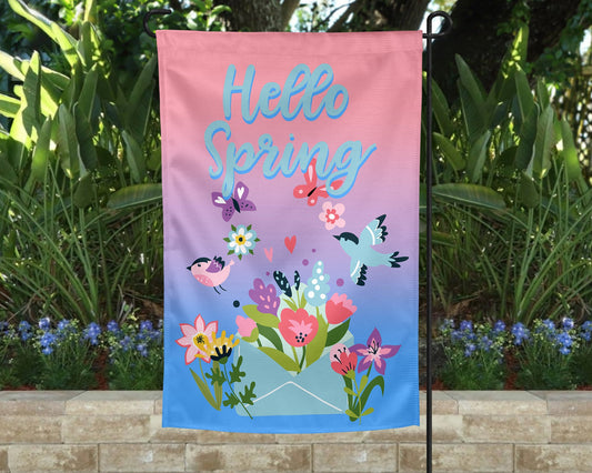 Hello Spring Garden Flag TRANSFERS ONLY- Garden Flag 81