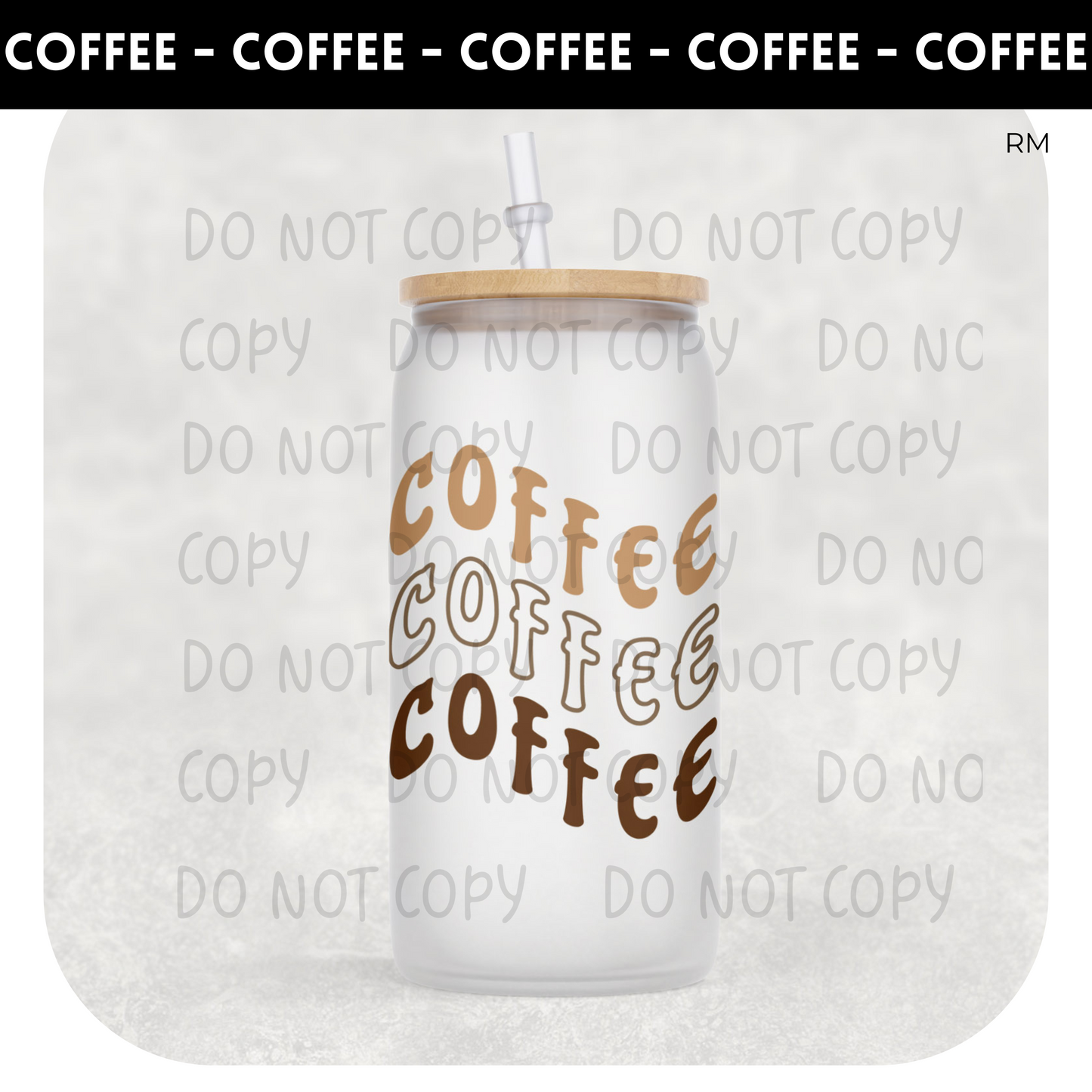 Coffee Retro Wavy BLANKS AND TRANSFERS ONLY- Glass Can 144