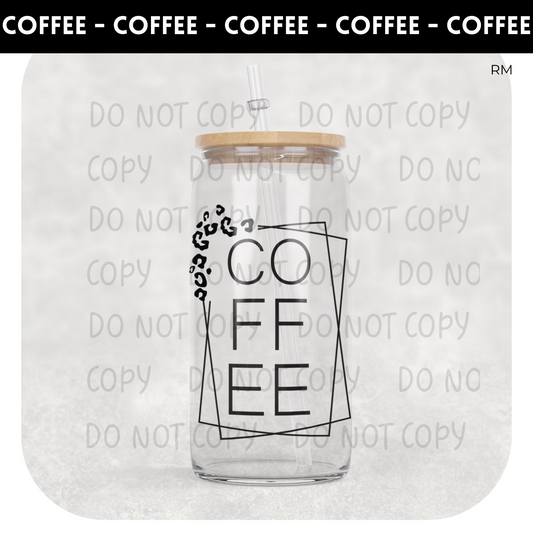 Leopard Coffee BLANKS AND TRANSFERS ONLY- Glass Can 147