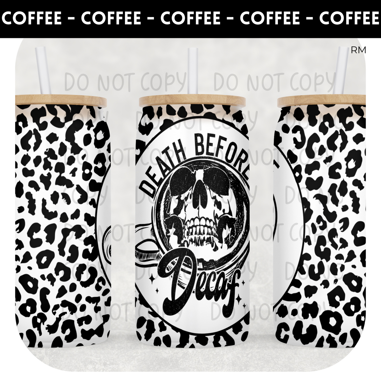 Death Before Decaf Libby Glass Can- Glass Can 335