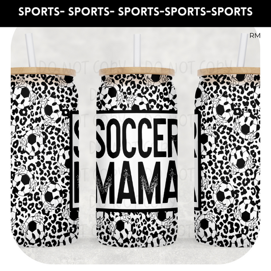 Soccer Mama Libby Glass Can BLANKS AND TRANSFERS- Glass Can 353