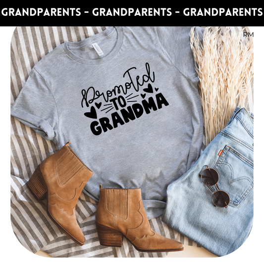 Promoted to Grandma Adult Shirt- Grandparents 105