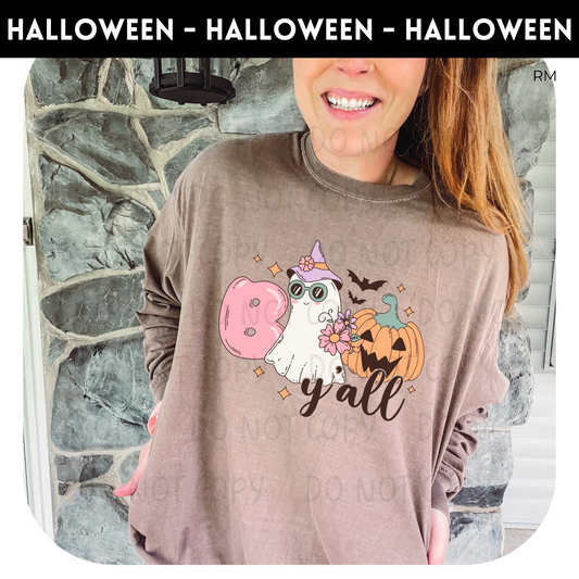Boo Yall Retro Adult Shirt- Halloween 502