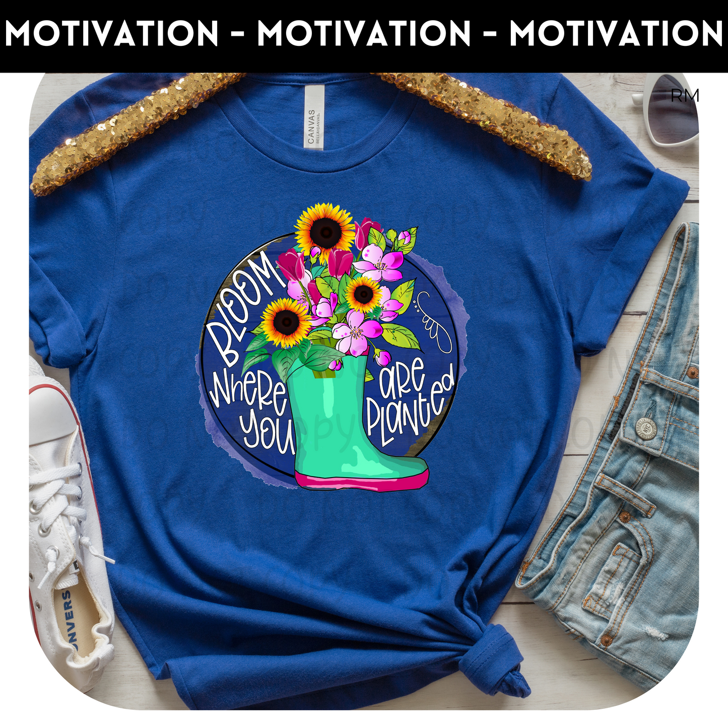 Bloom Where You Are Planted Adult Shirt- Inspirational 143