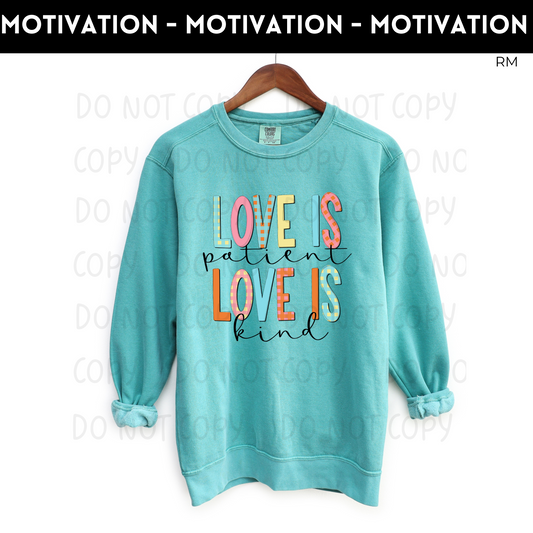Love Is Patient Adult Sweatshirt- Inspirational 701
