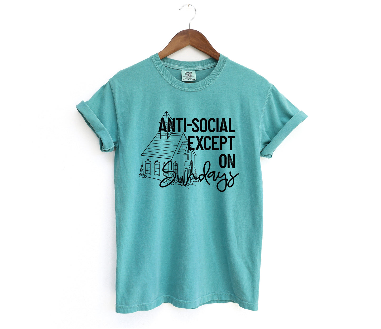 Anti-Social Except On Sundays Adult Shirt- Inspirational 757