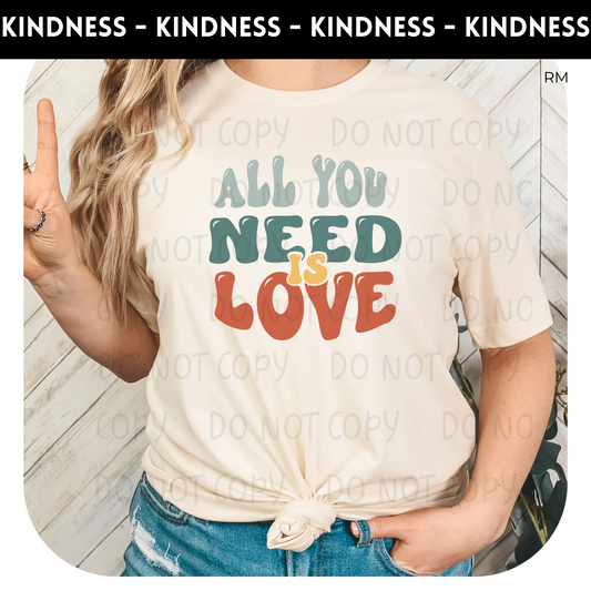 All You Need Is Love Adult Shirt- Inspirational 893