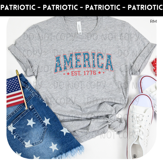 America Est 1776 Adult Shirt-July 4th 270