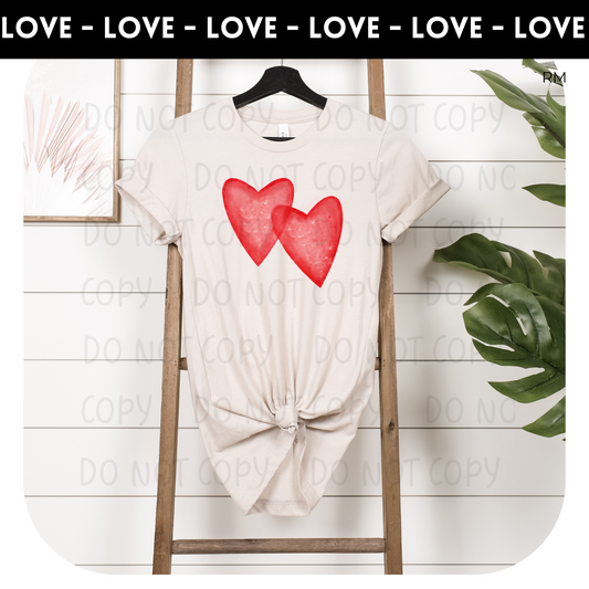 Red Watercolor Heart Adult Shirt- Love 16