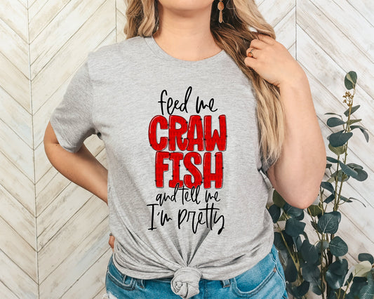 Feed Me Craw Fish Adult Shirt-Mardi Gras 50