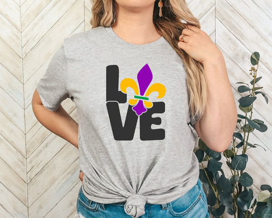 Love Fleur De Lis Adult Shirt-Mardi Gras 68