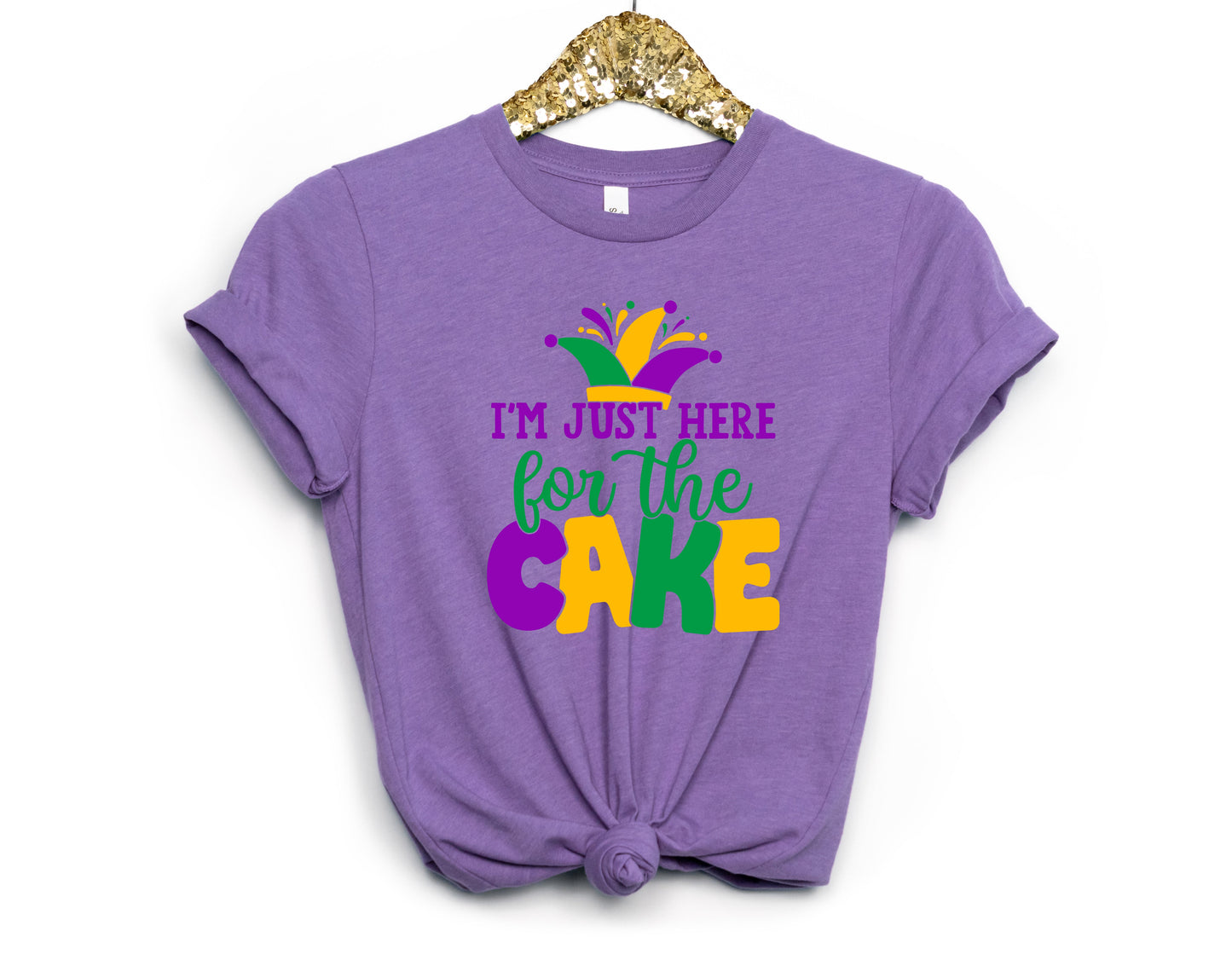 Here For The Cake Adult Shirt- Mardi Gras 69